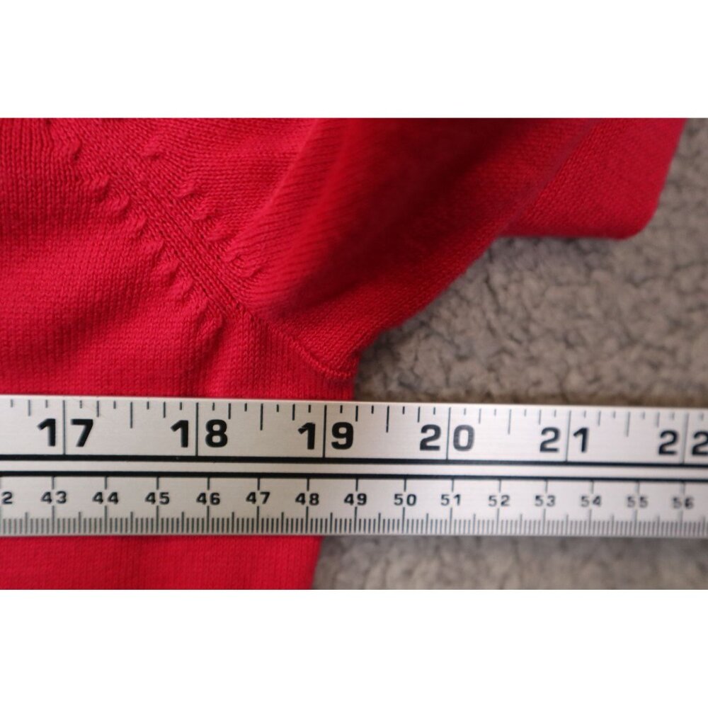 Liz Claiborne Woman's Red V-Neck Cardigan Sweater Size L Flawed - Picture 11 of 11
